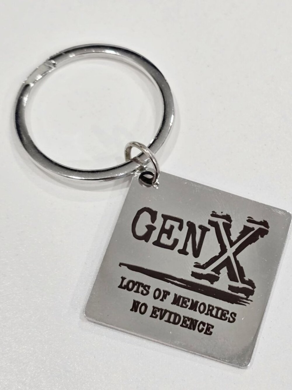 Artisan Gen X Memories No Evidence Sarcastic Stainless Steel Keyring Keychain